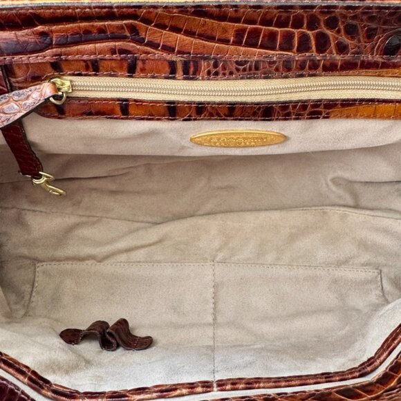 Brahmin Brown Caramel Crocodile Shoulder Bag - Picture 8 of 15